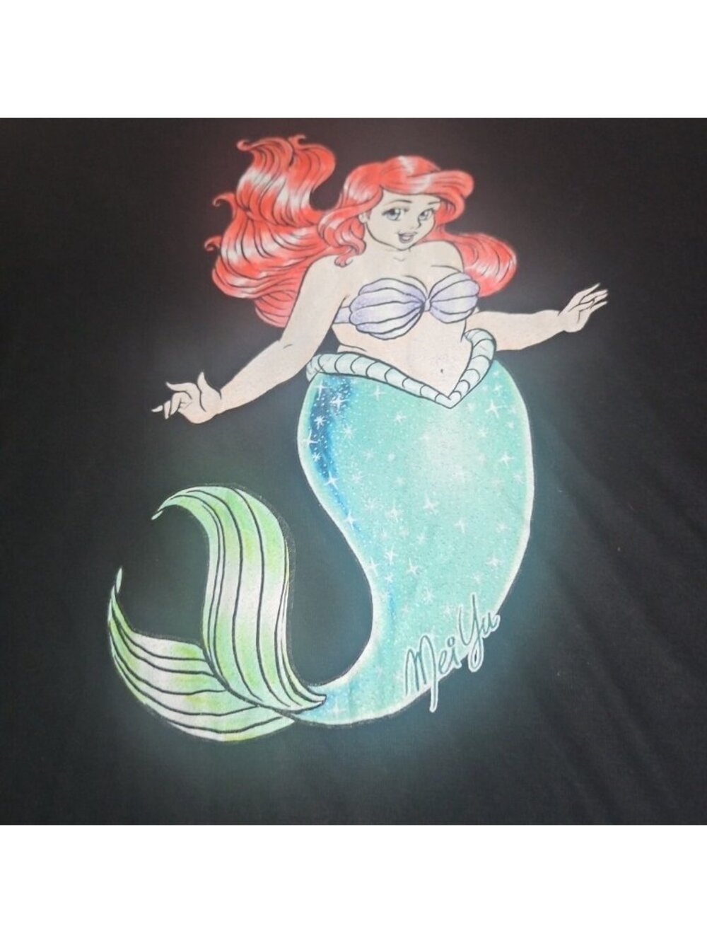 Disney Ariel Little Mermaid Sweatshirt Womens XL Bella Canvas Graphic Pullover - Picture 2 of 9